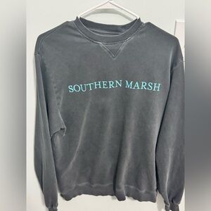 Southern Marsh Women’s Charcoal Crewneck with Aqua Logo